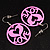 Pink 'Love' Metal Hoop Earrings - view 3