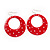 Red Polka Dot Hoop Earrings - view 3