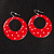 Red Polka Dot Hoop Earrings - view 6