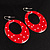 Red Polka Dot Hoop Earrings - view 2