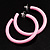 Pink Plastic Hoop Earrings - view 2