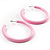 Pink Plastic Hoop Earrings - view 4