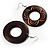 Wooden Brown Donut Drop Earrings - view 4