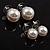 Set of 3 Snow White Faux Pearl Stud Earrings (15mm,12mm, 10mm) - view 2