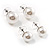 Set of 3 Snow White Faux Pearl Stud Earrings (15mm,12mm, 10mm) - view 3