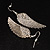 Silver Tone Clear Crystal Wing Earrings - 65mm L - view 3