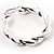 Rhodium Plated Twisted Hoop Earrings (35mm diameter) - view 6