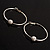Rhodium Plated Crystal Ball Hoop Earrings (55mm Diameter) - view 4