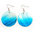 Round Shell Drop Earrings (Blue)