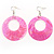 Pink Shell Drop Hoop Earrings