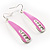 Pink Enamel Crystal Drop Earrings - view 3
