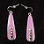 Pink Enamel Crystal Drop Earrings - view 2