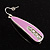 Pink Enamel Crystal Drop Earrings - view 5