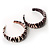 Large Resin Animal Print Hoop Earrings (Black&Beige) - view 4