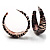 Large Resin Animal Print Hoop Earrings (Black&Beige) - view 2