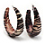 Large Resin Animal Print Hoop Earrings (Black&Beige) - view 5