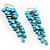 Turquoise Plastic Bead Dangle Earrings - view 2