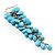 Turquoise Plastic Bead Dangle Earrings - view 3
