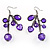 Purple Plastic Faceted Bead Dangle Earrings