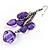 Purple Plastic Faceted Bead Dangle Earrings - view 3