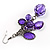 Purple Plastic Faceted Bead Dangle Earrings - view 4