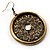 Bronze Filigree Round Drop Earrings - view 3