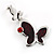 Burgundy Enamel Butterfly Drop Earrings - view 4