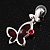 Burgundy Enamel Butterfly Drop Earrings - view 8