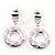 Lilac Pink Enamel 'Donut' Drop Earrings