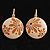 Small Round Floral Crystal Drop Earrings (Beige&Cream) - view 3