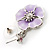 Lilac Enamel Flower Drop Earrings - view 5