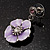 Lilac Enamel Flower Drop Earrings - view 6