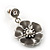 Grey Enamel Flower Drop Earrings - view 3