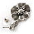 Grey Enamel Flower Drop Earrings - view 6