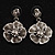 Grey Enamel Flower Drop Earrings - view 2