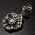 Grey Enamel Flower Drop Earrings - view 4