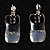 Small Square Enamel Glittering Drop Earrings (Grey) - view 12