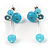 Aqua Blue Resin Bead Drop Earrings - view 6