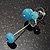 Aqua Blue Resin Bead Drop Earrings - view 3