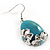 Turquoise Style Crystal Floral Drop Earrings - view 3