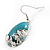 Turquoise Style Crystal Floral Drop Earrings - view 7