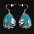 Turquoise Style Crystal Floral Drop Earrings - view 2