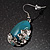 Turquoise Style Crystal Floral Drop Earrings - view 4