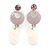 Pink Enamel Crystal Drop Earrings - view 2