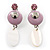 Pink Enamel Crystal Drop Earrings - view 6