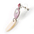 Pink Enamel Crystal Drop Earrings - view 4