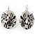 Small Oval Crystal Floral Drop Earrings - view 2