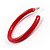 Red Plastic Hoop Earrings - view 4