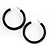 Black Plastic Hoop Earrings - view 2