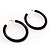 Black Plastic Hoop Earrings - view 3